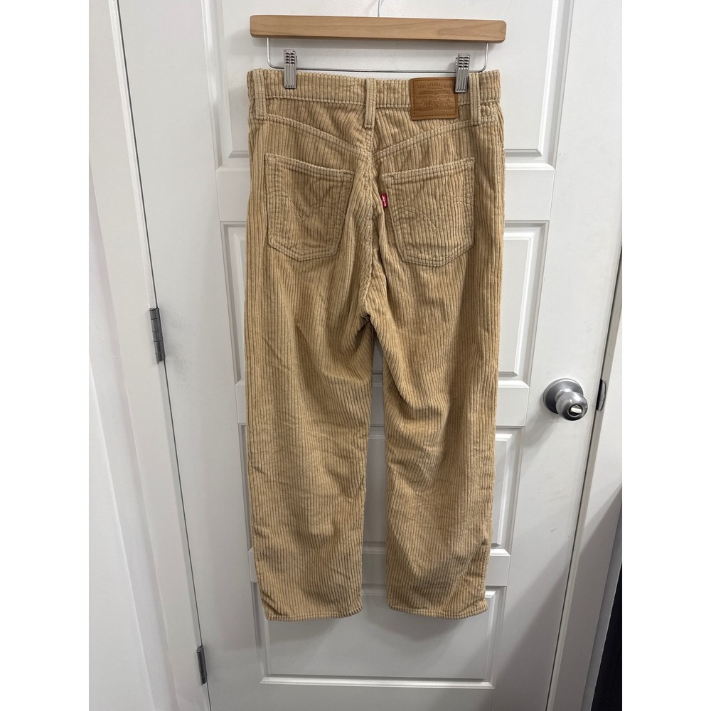 Levis Ribcage Straight Ankle Corduroy Pants Tan Beige High Rise Womens 26 - Picture 3 of 3